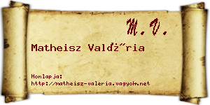 Matheisz Valéria névjegykártya